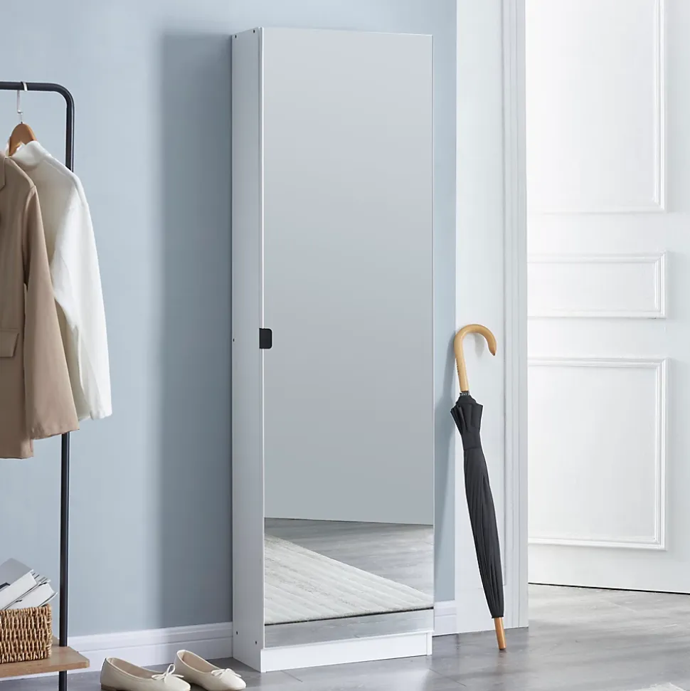 Armoire à chaussures Meura 160 x 48 x 20 cm blanc en.casa