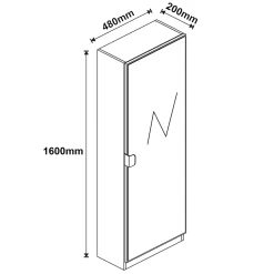 Armoire à chaussures Meura 160 x 48 x 20 cm blanc en.casa