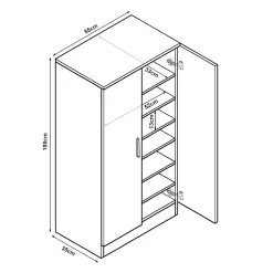 Armoire à chaussures Notribontaa avec 2 portes 108 x 55 x 35 cm noir en.casa