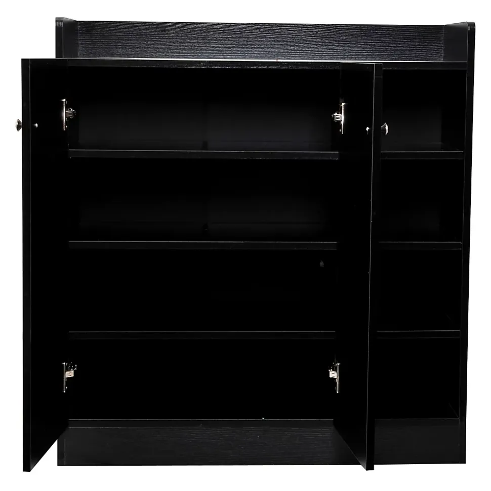 Armoire / etagere / meuble a chaussures très pratique en panneaux de particules noir