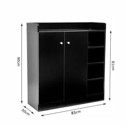 Armoire / etagere / meuble a chaussures très pratique en panneaux de particules noir
