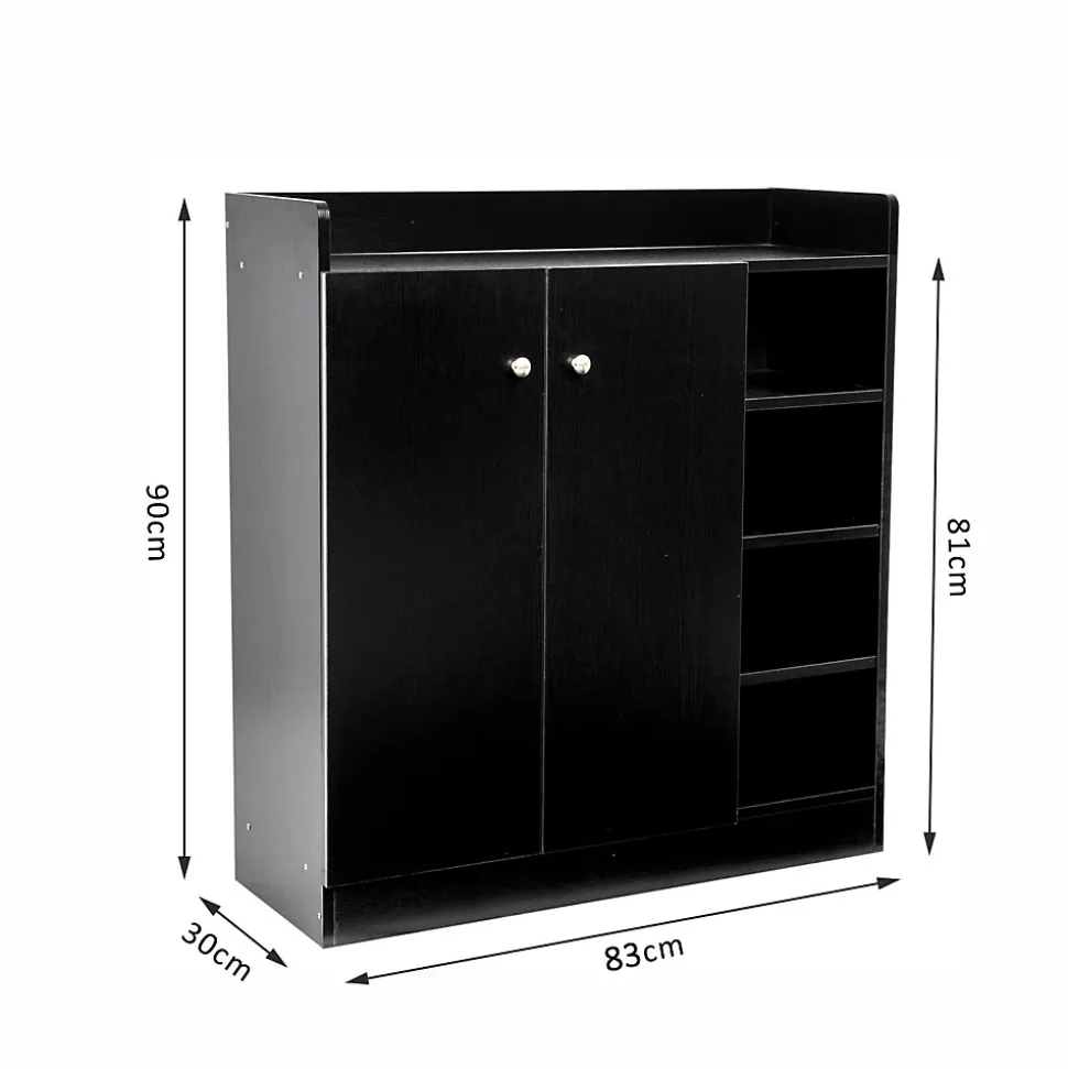 Armoire / etagere / meuble a chaussures très pratique en panneaux de particules noir