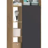 Armoire / meuble de rangement coloris chêne doré/gris - Hauteur 180 x Longueur 100 x Profondeur 35 cm