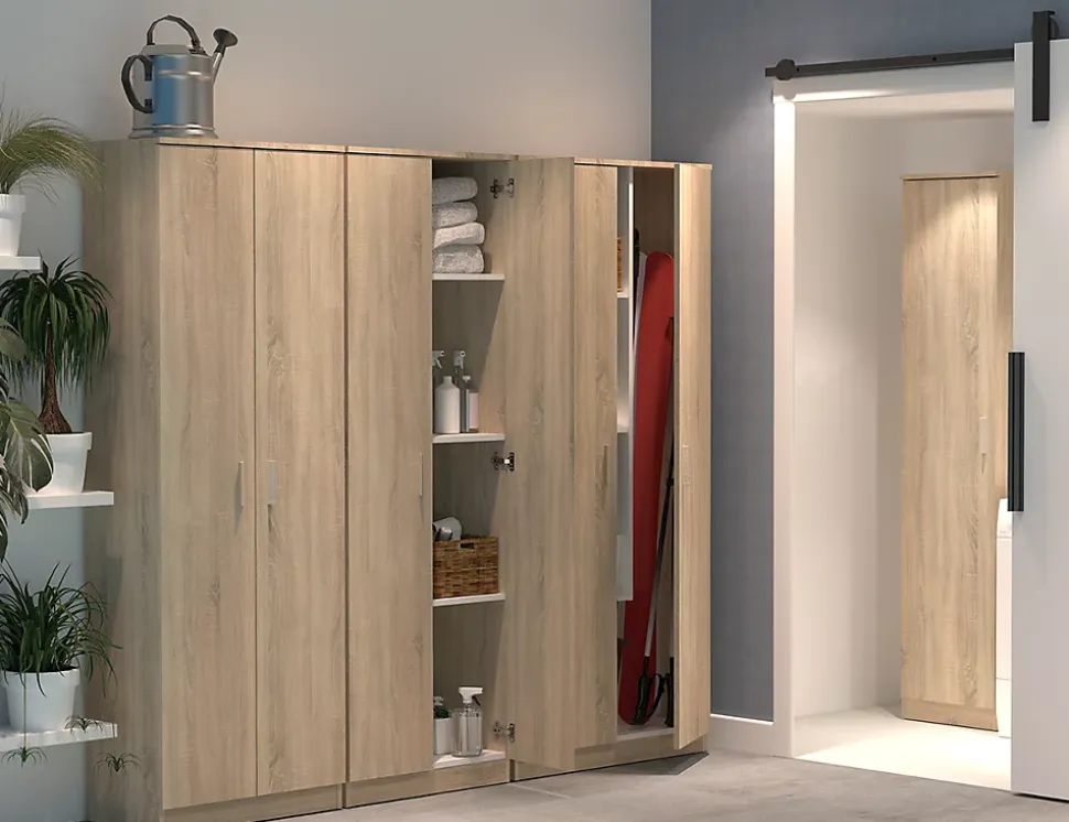 Armoire / meuble de rangement coloris Cambrian - Hauteur 180 x Longueur 80 x Profondeur 35 cm