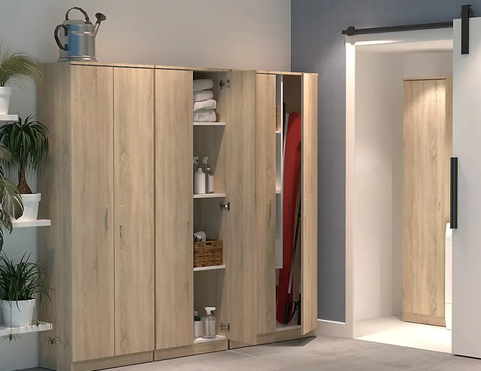 Armoire / meuble de rangement coloris cambrian - Hauteur 180 x Longueur 40 x Profondeur 35 cm