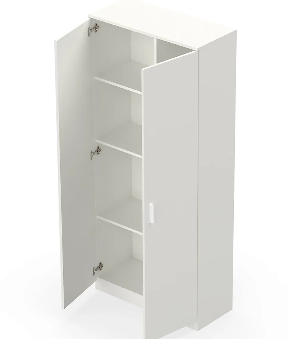Armoire / meuble de rangement coloris blanc - Hauteur 180 x Longueur 80 x Profondeur 35 cm