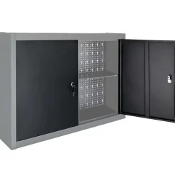 Armoire à outils murale Style Industriel Métal Gris et noir vidaXL