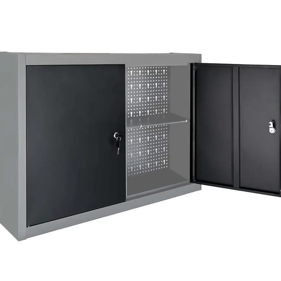 Armoire à outils murale Style Industriel Métal Gris et noir vidaXL