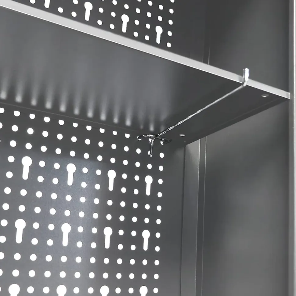 Armoire à outils murale Style Industriel Métal Gris et noir vidaXL