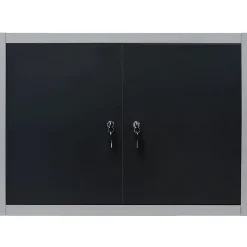 Armoire à outils murale Style Industriel Métal Gris et noir vidaXL