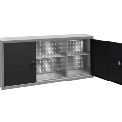 Armoire à outils murale Style Industriel Métal Gris et noir vidaXL