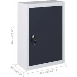 Armoire à outils murale Style Industriel Métal Gris et noir vidaXL