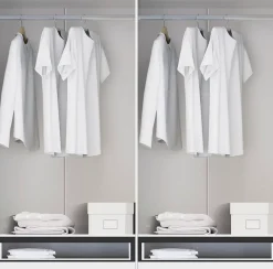 Armoire / placard de rangement de 4 portes + 2 tiroirs coloris Merisier - longueur 202 x profondeur 51 x hauteur 200 cm