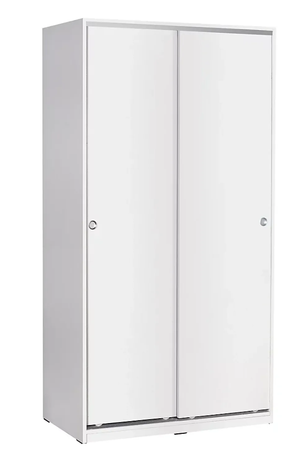 Armoire / placard de rangement de 2 portes coulissantes coloris Blanc - longueur 94 x profondeur 52 x hauteur 182 cm
