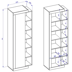 Armoire 1 porte Azior Blanc et Bois