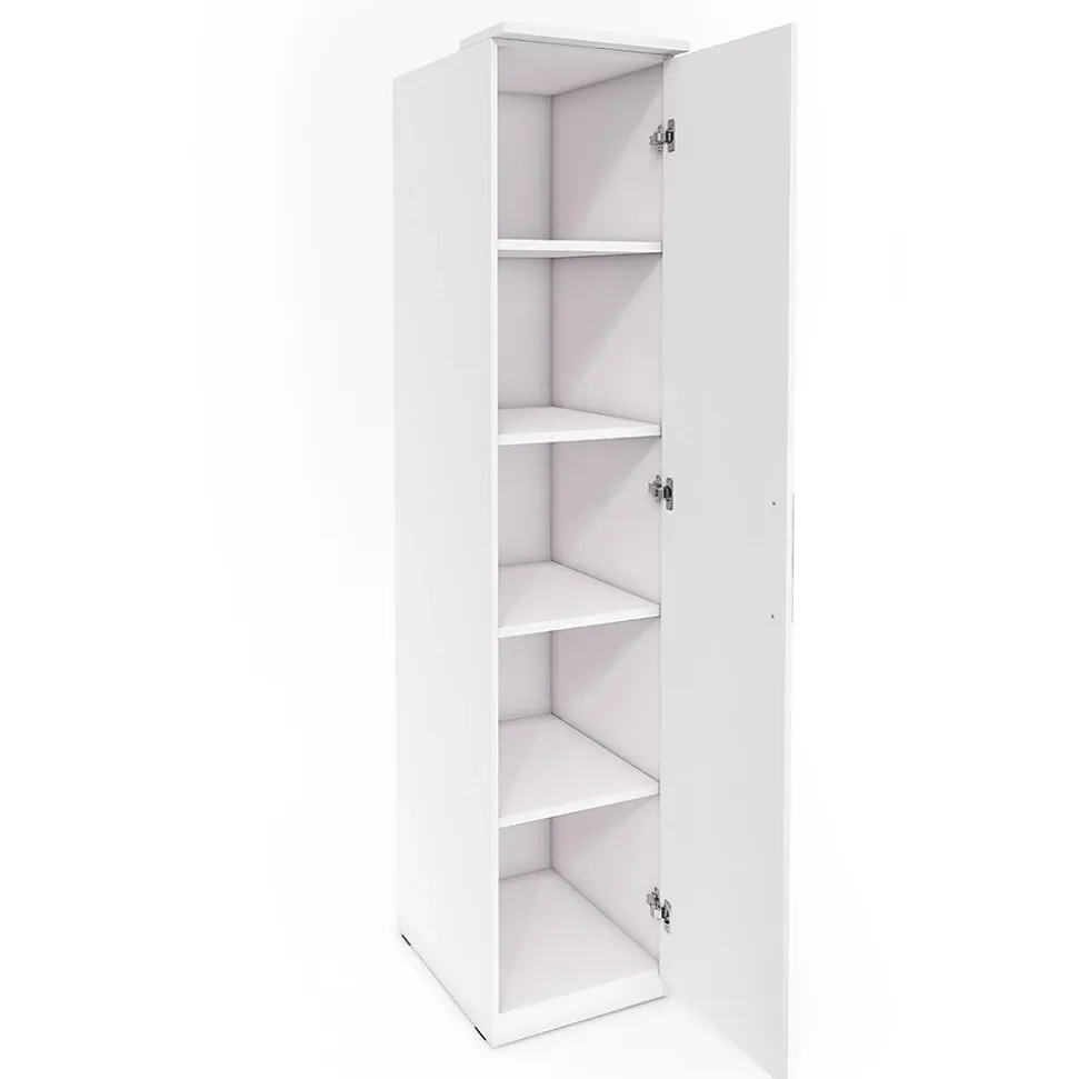 Armoire 1 porte pour dressing collection MODULO coloris blanc avec LED incluses.