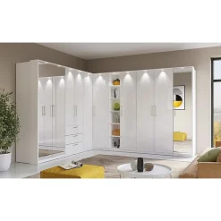 Armoire 1 porte pour dressing collection MODULO coloris blanc avec LED incluses.