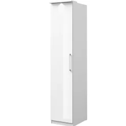 Armoire 1 porte pour dressing collection MODULO coloris blanc avec LED incluses.