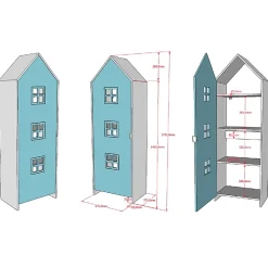 Armoire 1 porte Vipack Bruges Bleu
