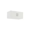 Armoire 2 portes - L92 cm - Blanc + Réhausse - BELOMY