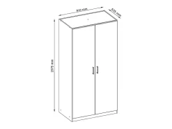 Armoire 2 portes - L92 cm - Blanc + Réhausse - BELOMY