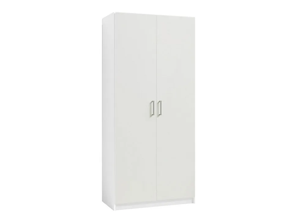 Armoire 2 portes - L92 cm - Blanc + Réhausse - BELOMY