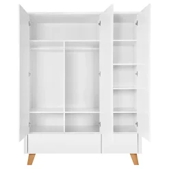 Armoire 3 portes 2 tiroirs Novelies Zara Blanc