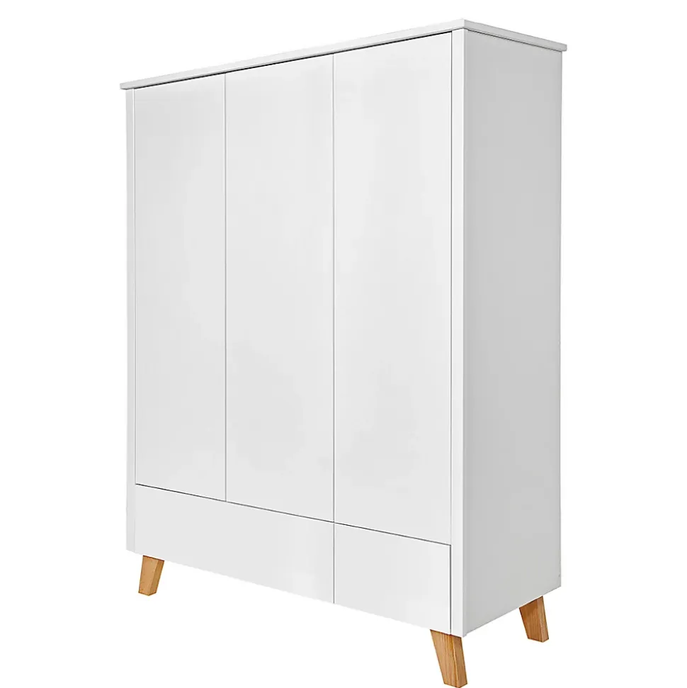 Armoire 3 portes 2 tiroirs Novelies Zara Blanc