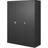 Armoire 3 portes avec deux tringles 150 cm FRAME noir