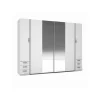 Armoire 4 portes avec miroir et 6 tiroirs STAR Blanc L264 cm
