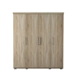 Armoire 4 portes avec penderie TOM Chene sonoma