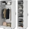Armoire 3 portes avec tringle et étagères 150 cm FRAME noir
