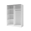 Armoire 2 portes coulissantes avec miroir 200 cm - blanc et chene - Collection STRANO