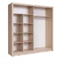 Armoire 2 portes coulissantes avec miroir oblique 205 cm - chene sonoma - Collection BAHIA