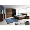 Armoire 2 portes coulissantes 200cm couleur chene foncé et noir. Collection FLOYD