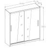 Armoire 2 portes coulissantes avec miroir 205 cm - blanc - Collection BAHIA