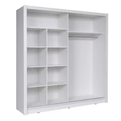 Armoire 2 portes coulissantes - blanc et noir - Collection BRESCIA