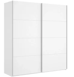 Armoire à portes coulissantes coloris blanc brillant - Longueur 180 x Profondeur 65 x Hauteur 204 cm