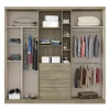 Armoire 2 portes coulissantes - Miroir et tiroirs - L240cm - Coloris : Naturel et ivoire - BODIL II