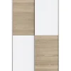Armoire 2 portes coulissantes OZZULA blanc et chene clair L120 P41,6 H190,5 cm
