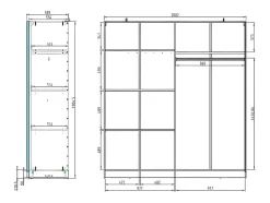 Armoire 2 portes coulissantes - Avec miroir - L200 cm - Blanc et naturel - TINDANIA