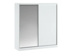 Armoire 2 portes coulissantes - Avec miroir - L200 cm - Blanc - OCHIRA