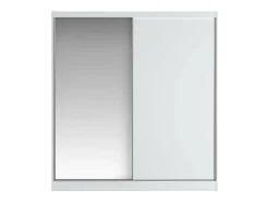 Armoire 2 portes coulissantes - Avec miroir - L200 cm - Blanc - OCHIRA