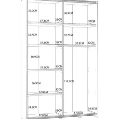 Armoire 2 portes coulissantes L120 P41,6 H190,5 cm blanc mat panneaux de particules Ozzula