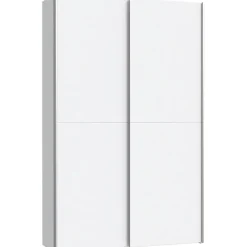 Armoire 2 portes coulissantes L120 P41,6 H190,5 cm blanc mat panneaux de particules Ozzula