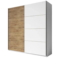 Armoire 2 portes coulissantes 200cm couleur chene et blanc. Collection FLOYD