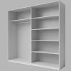 Armoire 2 portes coulissantes 200cm Coloris blanc avec miroir. Collection FLOYD