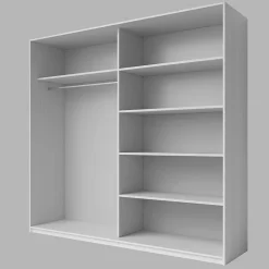 Armoire 2 portes coulissantes 200cm Coloris blanc avec miroir. Collection FLOYD