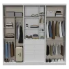 Armoire 2 portes coulissantes - Miroir et tiroirs - L240cm - Coloris : Blanc - BODIL