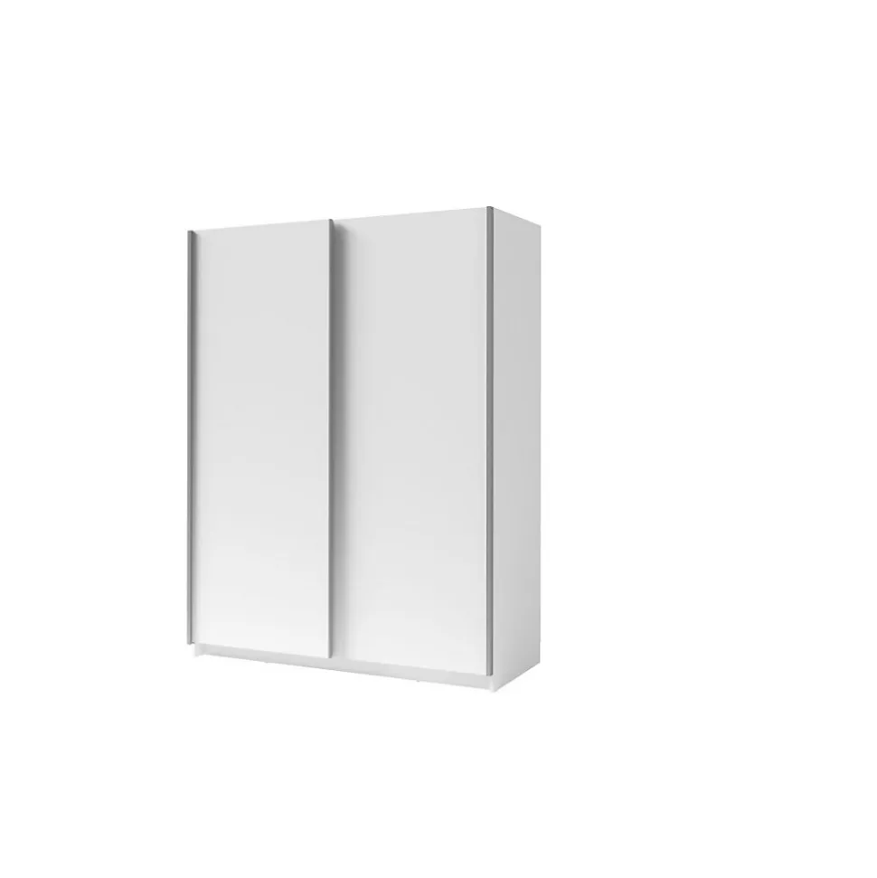 Armoire 2 portes coulissantes - Collection GOZU - Coloris blanc - 150 x 198 x 62 cm